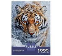 Jigsaws for Adults1000 Pieces Snowy Tiger Gaze Jigsaw Puzzle Relaxing Games Birthday Present Deal As Gifts for The Whole Family 70x50cm/1000pcs