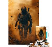 Jigsaws for Adults1000 Pieces Soldier in Dust Cloud Help The Brain Exercise Learning Educational Brain Teaser Game for Age 14+ Game (50x75cm)