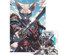 Jigsaws for Adults1000 Pieces Sphynx Cat Samurai Jigsaw for Teenagers Precision Cutting Train Your Brain And Hands for Is Ideal As A Gifts (50x75cm)