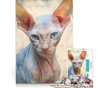 Jigsaws for Adults1000 Pieces Sphynx Cat Sketch, Fun Games, Decompressing Intellectual, Enhance Love between Couples 50x75cm