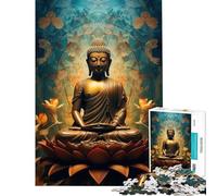 Jigsaws for Adults1000 Pieces Spiritual Buddha Statue Jigsaw 1000 Piece Educational Toy Precision Cutting Challenging Family Fun Game (38x52cm)