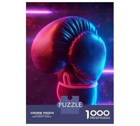 Jigsaws for Adults1000 Pieces Sport Neon Boxing Glove Jigsaw for Adults Brain Teaser Game Staycation Kill Time for Birthday, Chrismas 70x50cm/1000pcs