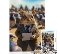 Jigsaws for Adults1000 Pieces Squirrel in Suit with Pigeons Jigsaw for Teenagers Precision Cutting Train Your Brain And Hands for Is Ideal As A Gifts (50x75cm)