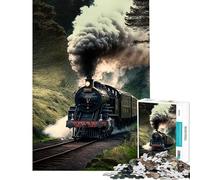 Jigsaws for Adults1000 Pieces Steam Train Help The Brain Exercise Learning Educational Brain Teaser Game for Age 14+ Game (38x52cm)