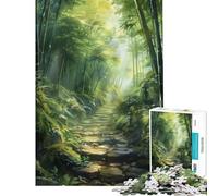 Jigsaws for Adults1000 Pieces Stone Pathway Through Bamboo Forest Puzzle for Adults Anti-Stress Toys Difficult Challenge Deal As Gifts for The Whole Family (Size 38x52cm)