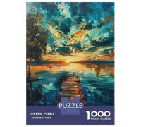 Jigsaws for Adults1000 Pieces Sunset Dock Painting Jigsaw for Adults Relax Games Analysis And Logic Deal As Gifts for The Whole Family 52x38cm/1000pcs