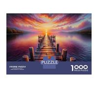 Jigsaws for Adults1000 Pieces Sunset Dock Painting Jigsaws for Adults Hands-on Game Difficult Challenge Help The Brain Exercise 52x38cm/1000pcs