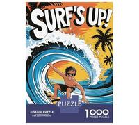 Jigsaws for Adults1000 Pieces Surfer Riding Wave Jigsaw for Adults Brain Teaser Game Staycation Kill Time for Birthday, Chrismas 38x26cm/1000pcs