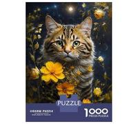 Jigsaws for Adults1000 Pieces The Cat And The Dandelions Jigsaw Puzzle Relaxing Games Birthday Present Deal As Gifts for The Whole Family 38x26cm/1000pcs