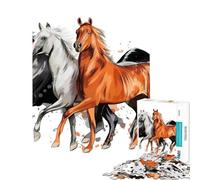 Jigsaws for Adults1000 Pieces Three Horses Run Fun at Home Activities, Pattern Assembly Handson Game for And 14 Years And over (50X75cm)