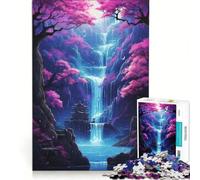 Jigsaws for Adults1000 Pieces Twilight Waterfall Art, Fun Games, Decompressing Intellectual, Enhance Love between Couples 38x26cm
