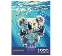 Jigsaws for Adults1000 Pieces Underwater Koala Illustration Jigsaws for Adults Hands-on Game Difficult Challenge Help The Brain Exercise 52x38cm/1000pcs