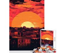 Jigsaws for Adults1000 Pieces Urban Sunset Jigsaw for Teenagers Precision Cutting Train Your Brain And Hands for Is Ideal As A Gifts (38x26cm)
