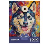 Jigsaws for Adults1000 Pieces Vibrant Husky Art -1 Jigsaws for Adults Hands-on Game Difficult Challenge Help The Brain Exercise 70x50cm/1000pcs