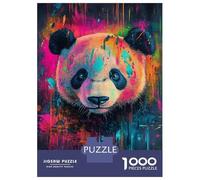 Jigsaws for Adults1000 Pieces Vibrant Panda Art -5 Jigsaws for Adults Hands-on Game Difficult Challenge Help The Brain Exercise 52x38cm/1000pcs