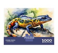 Jigsaws for Adults1000 Pieces Watercolor Lizard on Rock Adult Jigsaw Puzzle Brain Teaser Game Enhance Memory Stress Reduction Gifts 38x26cm/1000pcs