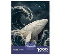 Jigsaws for Adults1000 Pieces Whale in Ocean Waves with Constellation Puzzles for Adults Anti-Stress Toys Hand Speed Race Help The Brain Exercise 52x38cm/1000pcs