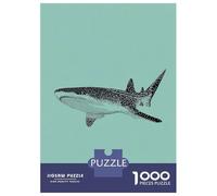 Jigsaws for Adults1000 Pieces Whale Shark Illustration on Teal Background Puzzles for Adults Anti-Stress Toys Hand Speed Race Help The Brain Exercise 70x50cm/1000pcs