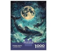 Jigsaws for Adults1000 Pieces Whales in The Moonlight Jigsaw Puzzle Relaxing Games Birthday Present Deal As Gifts for The Whole Family 70x50cm/1000pcs