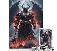 Jigsaws for Adults1000 Pieces Winged Demon Warrior in Armor Jigsaw for Teenagers Precision Cutting Train Your Brain And Hands for Is Ideal As A Gifts (50x75cm)