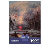 Jigsaws for Adults1000 Pieces Winter Sunset Jigsaw Puzzle Relaxing Games Birthday Present Deal As Gifts for The Whole Family 52x38cm/1000pcs