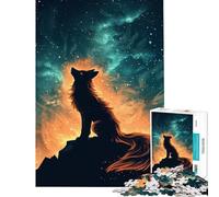 Jigsaws for Adults1000 Pieces Wolf Howling Under Cosmic Fire Sky Jigsaw 1000 Pieces Toy Wall Decor Presents for Women for Is Ideal As A Gifts (38x26cm)