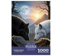 Jigsaws for Adults1000 Pieces Wolves Staring Animal Jigsaw for Adults Brain Teaser Game Staycation Kill Time for Birthday, Chrismas 52x38cm/1000pcs