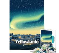 Jigsaws for Adults1000 Pieces Yellowknife Canada Aurora Borealis Night Scene Practical Game Brain Intelligence Challenge Addictive Toys Birthday Gifts Presents for Women (Size 38x52cm)