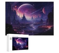 Jigsaws for Adults300 PCS Alien Violet Blue Planet Jigsaw Puzzle Brain Teaser Game Analysis And Logic Deal As Gifts for The Whole Family 300 PCS