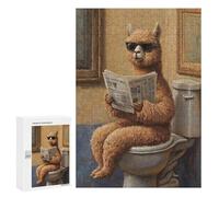 Jigsaws for Adults300 PCS Alpaca Reading Newspaper on Toilet-1 Jigsaw Puzzles for Adults Staycation Kill Time Help The Brain Exercise Family Fun & Game Night 300 PCS