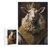 Jigsaws for Adults300 PCS Anthropomorphic King Sheep Jigsaw for Adults Toy Wall Decor Presents for Women Help The Brain Exercise 300 PCS