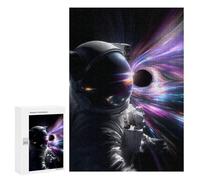 Jigsaws for Adults300 PCS Astronaut Hovering Near Black Hole Jigsaw Puzzles for Adults Staycation Kill Time Help The Brain Exercise Family Fun & Game Night 300 PCS
