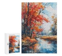 Jigsaws for Adults300 PCS Autumnal River Whispers Teenagers Puzzles Hands-on Game Presents for Women Unique Birthday And Gifts 300 PCS
