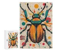Jigsaws for Adults300 PCS Beetle Beauty in Modern Pop Art Colorful Beetle Illustration Jigsaw for Adults Toy Wall Decor Presents for Women Help The Brain Exercise 300 PCS