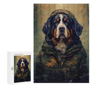 Jigsaws for Adults300 PCS Bernese Mountain Dog Camo Jigsaw Puzzle Brain Teaser Game Analysis And Logic Deal As Gifts for The Whole Family 300 PCS