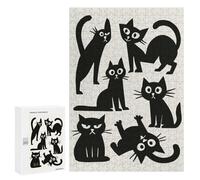Jigsaws for Adults300 PCS Black Cats Illustration Jigsaws for Adults Brain Teaser Game Analysis And Logic Stress Reduction Gifts 300 PCS
