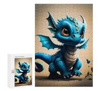 Jigsaws for Adults300 PCS Blue Dragonling Adventure Adult Jigsaw Puzzle DIY Toys Precision Cutting Deal As Gifts for The Whole Family 300 PCS