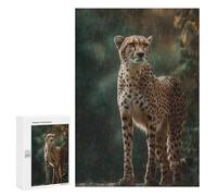 Jigsaws for Adults300 PCS Cheetah in Rainy Forest-2 Jigsaw Puzzles for Adults Staycation Kill Time Help The Brain Exercise Family Fun & Game Night 300 PCS