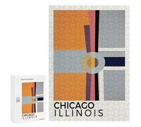 Jigsaws for Adults300 PCS Chicago Illinois Poster Jigsaws for Adults Brain Teaser Game Analysis And Logic Stress Reduction Gifts 300 PCS