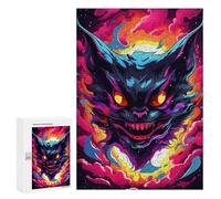 Jigsaws for Adults300 PCS Colorful Demon Cat Artwork Jigsaw Puzzles for Adults Staycation Kill Time Help The Brain Exercise Family Fun & Game Night 300 PCS