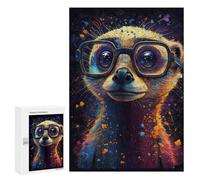 Jigsaws for Adults300 PCS Colorful Meerkat Glasses Art Jigsaws for Adults Brain Teaser Game Analysis And Logic Stress Reduction Gifts 300 PCS