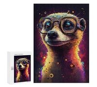 Jigsaws for Adults300 PCS Colorful Meerkat with Glasses -2 Jigsaws for Adults Brain Teaser Game Analysis And Logic Stress Reduction Gifts 300 PCS