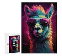 Jigsaws for Adults300 PCS Cool Llama in Sunglasses Jigsaw for Adults Toy Wall Decor Presents for Women Help The Brain Exercise 300 PCS