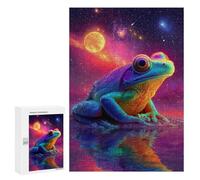 Jigsaws for Adults300 PCS Cosmic Frog Reflection-1 Jigsaw Puzzles for Adults For Family Fun Challenging To Complete Learning Educational Toys 300 PCS