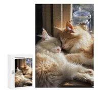 Jigsaws for Adults300 PCS Cozy Cats Sunbathing Together Jigsaw Puzzles for Adults Staycation Kill Time Help The Brain Exercise Family Fun & Game Night 300 PCS