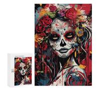 Jigsaws for Adults300 PCS Day of The Dead Art Print-1 Jigsaw Puzzles for Adults Staycation Kill Time Help The Brain Exercise Family Fun & Game Night 300 PCS