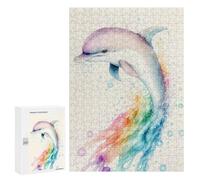Jigsaws for Adults300 PCS Dolphin Splash Jigsaws for Adults Brain Teaser Game Analysis And Logic Stress Reduction Gifts 300 PCS