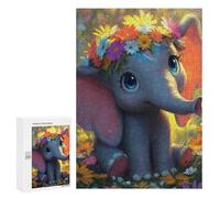 Jigsaws for Adults300 PCS Floral Elephant Fantasy -1 Jigsaw Puzzles for Adults Staycation Kill Time Help The Brain Exercise Family Fun & Game Night 300 PCS