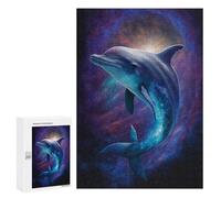 Jigsaws for Adults300 PCS Galactic Dolphins in Space Jigsaws for Adults Brain Teaser Game Analysis And Logic Stress Reduction Gifts 300 PCS