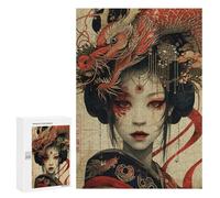 Jigsaws for Adults300 PCS Geisha Dragon Warrior Jigsaw for Adults Toy Wall Decor Presents for Women Help The Brain Exercise 300 PCS